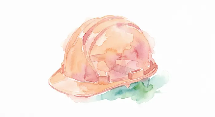 Watercolour of a hard hat.